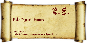 Máyer Emma névjegykártya